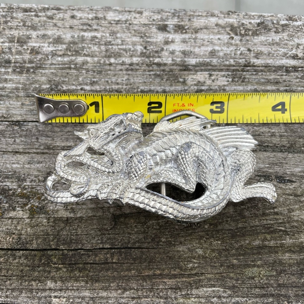 Bergamot Brass Works 1992 Silver Dragon Belt Buckle Fits 1.5” Belt